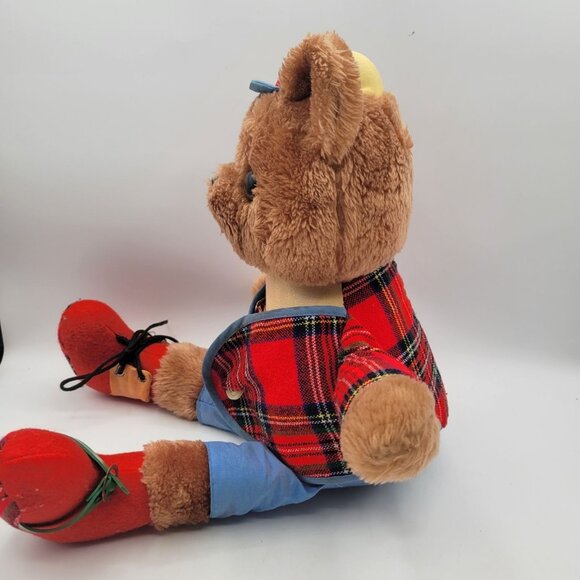 DAKIN Learn To Dress 18" Plush Bear Vintage 1977 Plaid Tartan Coat Pinwheel Hat - Picture 8 of 16